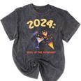2024 Year Of The Introvert New Year Adventures Mineral Wash Tshirts Mineral Black