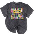 2025 Last Day Of School Autograph 6th Grade Graduation Mineral Wash Tshirts Mineral Black