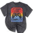 2nd Grade Level Complete Graduation Student Video Gamer Mineral Wash Tshirts Mineral Black