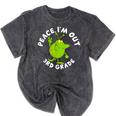 3rd Grade Graduation Promotion Peace I'm Out Last Day Mineral Wash Tshirts Mineral Black
