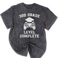 3rd Grade Level Complete Third Grade Graduation Video Gamer Mineral Wash Tshirts Mineral Black