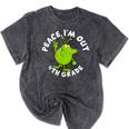 4th Grade Graduation Promotion Peace I'm Out Last Day Mineral Wash Tshirts Mineral Black