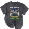 5th Grade Level Complete Gaming Graduation Class 2023 Gamer Mineral Wash Tshirts Mineral Black