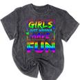 80's Girls Just Wanna Have Fun Nostalgia 1980s Style Premium Tri-Blend Mineral Wash Tshirts Mineral Black