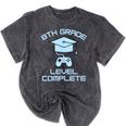 8th Grade Level Complete Eighth Grade Gamer Graduation Day Mineral Wash Tshirts Mineral Black