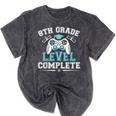 8th Grade Level Complete Graduation 2025 Class Eighth Grade Mineral Wash Tshirts Mineral Black
