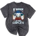 8th Grade Level Complete Graduation Class 2023 Gamer Boys Mineral Wash Tshirts Mineral Black