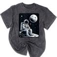 Aesthetic Spaceman Astronaut On The Moon Space Introvert Mineral Wash Tshirts Mineral Black