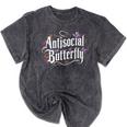ANTISOCIAL BUTTERFLY Introvert Mineral Wash Tshirts Mineral Black