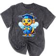 Bee Graduation Cute Kindergarten Elementary High School Mineral Wash Tshirts Mineral Black