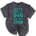 Best Dog Walker Ever Graduation New Shirt Dog Lover Mineral Wash Tshirts Mineral Black