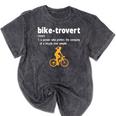 Bike-Trovert Bicycle Humor Definition Introvert Mineral Wash Tshirts Mineral Black