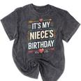 Boho Nostalgia It's My Niece's Birthday Women Kids Mineral Wash Tshirts Mineral Black Boho Nostalgia It's My Niece's Birthday Women Kids Mineral Wash Tshirts Mineral Black
