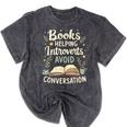 Books Helping Introverts Avoid Conversation Introvert Mineral Wash Tshirts Mineral Black