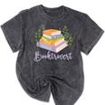 Booktrovert Bookworm Introvert Bibliophile Booktrovert Mineral Wash Tshirts Mineral Black