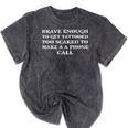 Brave Enough To Get Tattooed Introverts Mineral Wash Tshirts Mineral Black
