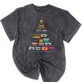 Cassette Tape Christmas Tree Graphic 80s 90s Retro Nostalgia Mineral Wash Tshirts Mineral Black