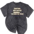 Caution May Buffer I'm From The 1900s Premium Mineral Wash Tshirts Mineral Black