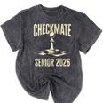Checkmate Senior 2026 Chess Piece Class Of 2026 Graduation Mineral Wash Tshirts Mineral Black