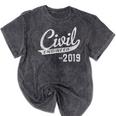 Civil Engineer Est 2019 Graduation Mineral Wash Tshirts Mineral Black