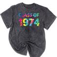 Class Of 1974 School Reunion College Highschool Graduation Mineral Wash Tshirts Mineral Black