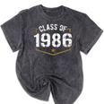 Class Of 1986 School Reunion Graduation Vintage Style Mineral Wash Tshirts Mineral Black