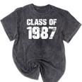 Class Of 1987 High School College Graduation Reunion Mineral Wash Tshirts Mineral Black