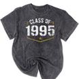 Class Of 1995 School Reunion Graduation Vintage Style Mineral Wash Tshirts Mineral Black