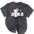 Class Of 2018 Baseball Senior Graduation Shirt Grad Mineral Wash Tshirts Mineral Black