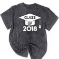 Class Of 2018 Senior T-Shirt Graduation Shirt Mineral Wash Tshirts Mineral Black
