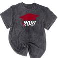 Class Of 2021 Burgundy Regalia Graduation Mineral Wash Tshirts Mineral Black
