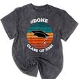 Class Of 2021 Done Senior Graduation Retro Sunset Mineral Wash Tshirts Mineral Black