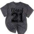 Class Of 2021 Senior 21 Cool Graduation Mineral Wash Tshirts Mineral Black