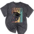 Class Of 2022 Graduation Cat Seniors Grad Mineral Wash Tshirts Mineral Black