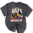 Class Of 2022 Monster Truck Graduation Cap Retro Sunset Boy Mineral Wash Tshirts Mineral Black