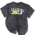 Class Of 2023 Graduation Senior Tennis Player Mineral Wash Tshirts Mineral Black