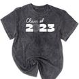 Class Of 2023 Seniors 23 Senior Graduation Idea Flower Mineral Wash Tshirts Mineral Black