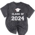 Class Of 2024 Graduation Mineral Wash Tshirts Mineral Black