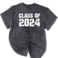 Class Of 2024 High School College Graduation Reunion T-Shirt Mineral Wash Tshirts Mineral Black