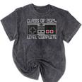 Class Of 2024 Level Complete Video Gamer Senior Graduation Mineral Wash Tshirts Mineral Black