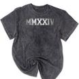 Class Of 2024 MMXXIV Graduation Vintage Senior 2024 Mineral Wash Tshirts Mineral Black