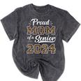 Class Of 2024 Proud Mom Of Senior Class 24 Graduation Mineral Wash Tshirts Mineral Black