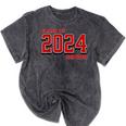 Class Of 2024 Senior Back To School Vintage Graduation Tee Mineral Wash Tshirts Mineral Black