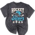 Class Of 2025 Hockey Senior Graduation Graduate Grad Mineral Wash Tshirts Mineral Black