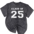 Class Of 2025 Senior Graduation High School Back To School Mineral Wash Tshirts Mineral Black