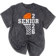 Class Of 2026 Basketball Senior 26 Player Team Graduation Mineral Wash Tshirts Mineral Black