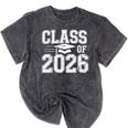 Class Of 2026 Graduation Senior School Pride Mineral Wash Tshirts Mineral Black