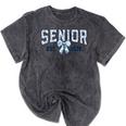 Class Of 2026 Senior 26 Coquette Bow Toile Preppy Graduation Mineral Wash Tshirts Mineral Black