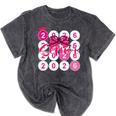 Class Of 2026 Senior Coquette Pink Bow Graduation Family Premium Tri-Blend Mineral Wash Tshirts Mineral Black