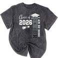 Class Of 2026 Senior 2026 Graduation Decoration Men Senior Mineral Wash Tshirts Mineral Black